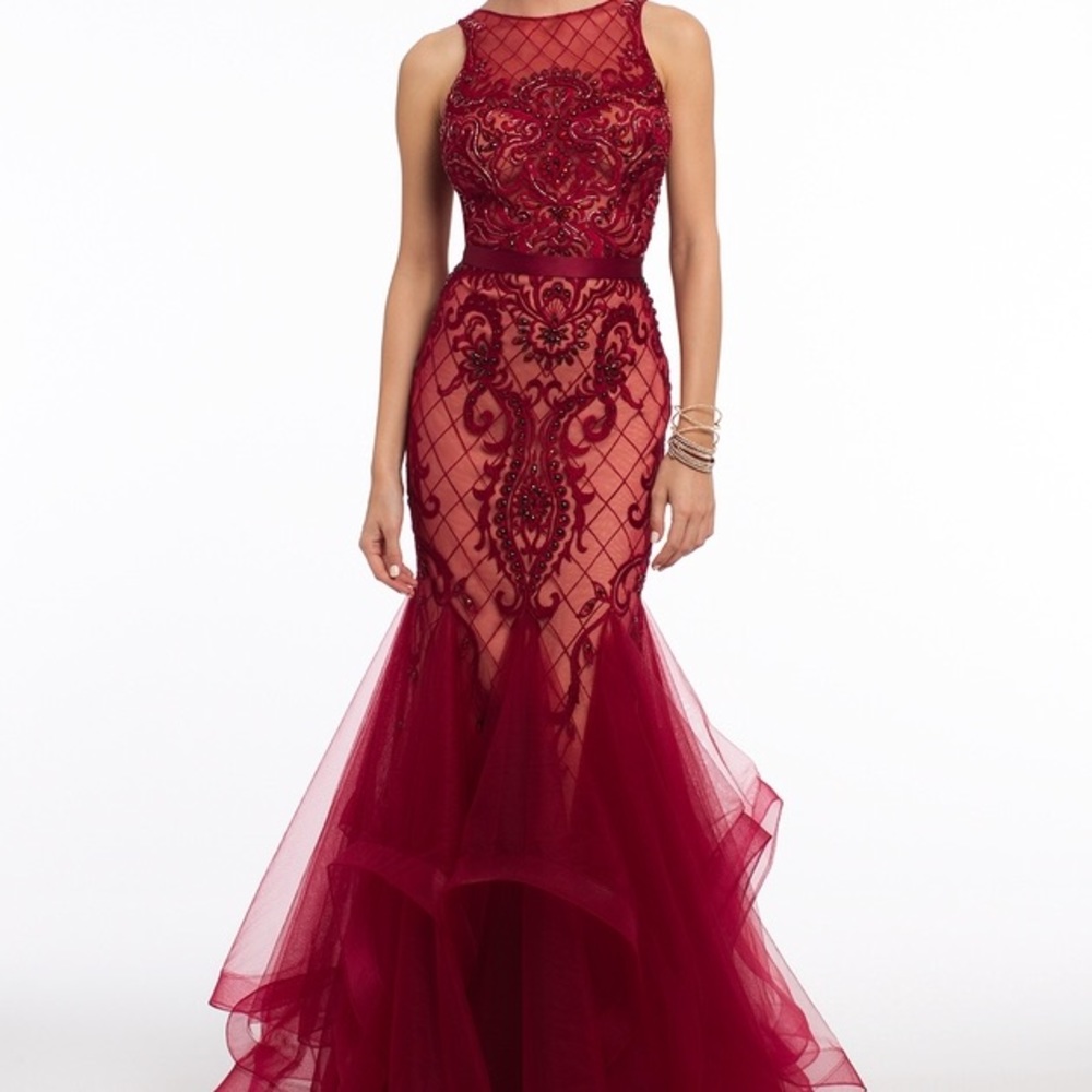 Camille La Vie elegant red prom dress